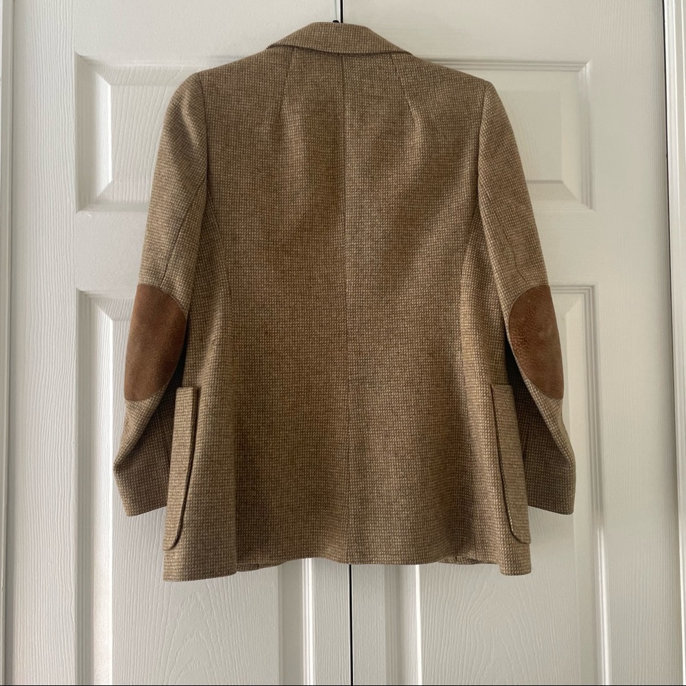 Harve Benard Vintage Brown 2 Button Elbow Patches Wool Sports Coat Blazer Size 6 - Picture 5 of 5